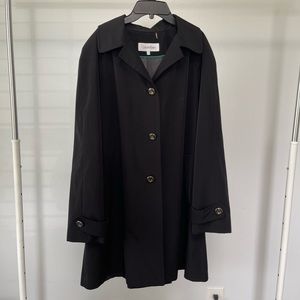 Calvin Klein three button up black collared Coat Jacket